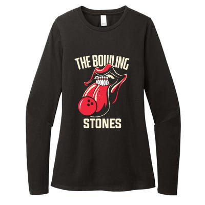 The Bowling Stones Funny Mouth Bowling Womens CVC Long Sleeve Shirt