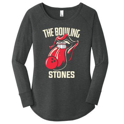 The Bowling Stones Funny Mouth Bowling Women's Perfect Tri Tunic Long Sleeve Shirt