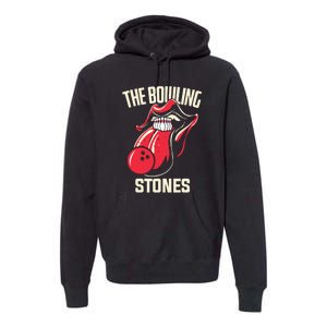 The Bowling Stones Funny Mouth Bowling Premium Hoodie