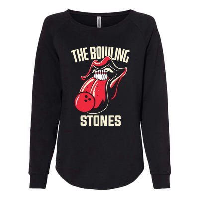 The Bowling Stones Funny Mouth Bowling Womens California Wash Sweatshirt