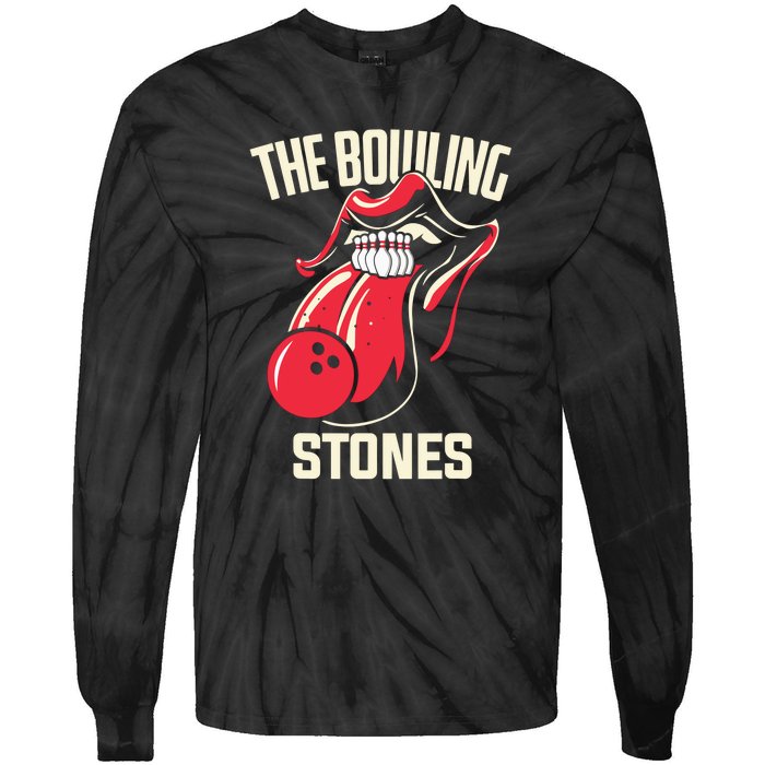 The Bowling Stones Funny Mouth Bowling Tie-Dye Long Sleeve Shirt