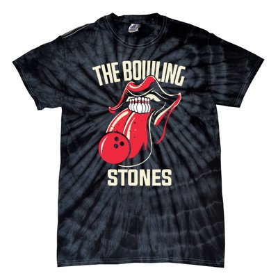 The Bowling Stones Funny Mouth Bowling Tie-Dye T-Shirt