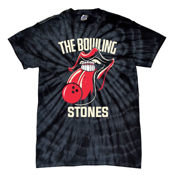 The Bowling Stones Funny Mouth Bowling Tie-Dye T-Shirt