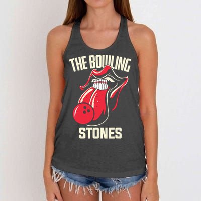 The Bowling Stones Funny Mouth Bowling Women's Knotted Racerback Tank