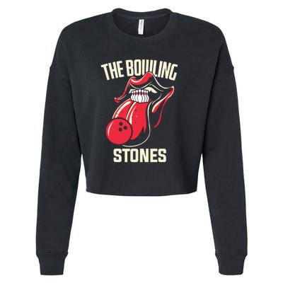 The Bowling Stones Funny Mouth Bowling Cropped Pullover Crew