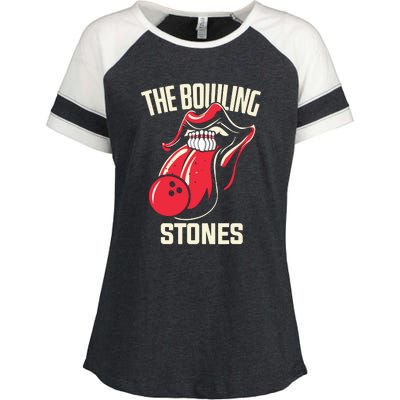 The Bowling Stones Funny Mouth Bowling Enza Ladies Jersey Colorblock Tee