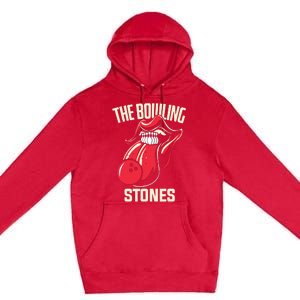 The Bowling Stones Funny Mouth Bowling Premium Pullover Hoodie