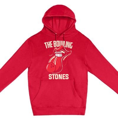 The Bowling Stones Funny Mouth Bowling Premium Pullover Hoodie