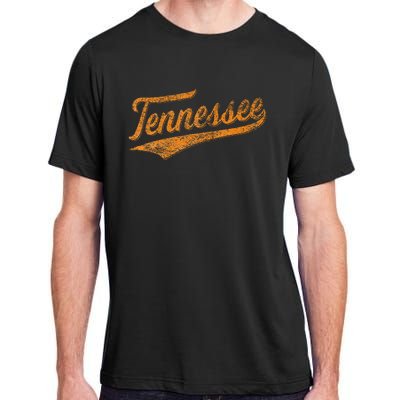 Tennessee Baseball Sports Script Cursive Flag Swoosh Retro Adult ChromaSoft Performance T-Shirt