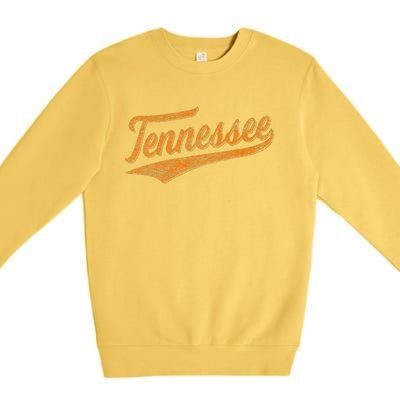 Tennessee Baseball Sports Script Cursive Flag Swoosh Retro Premium Crewneck Sweatshirt