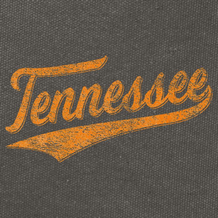 Tennessee Baseball Sports Script Cursive Flag Swoosh Retro Cotton Canvas Backpack