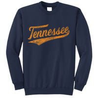 Tennessee Baseball Sports Script Cursive Flag Swoosh Retro Sweatshirt