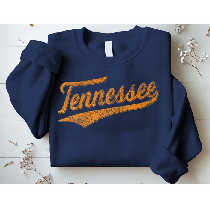 Tennessee Baseball Sports Script Cursive Flag Swoosh Retro Sweatshirt