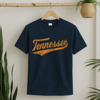 Tennessee Baseball Sports Script Cursive Flag Swoosh Retro T-Shirt