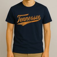 Tennessee Baseball Sports Script Cursive Flag Swoosh Retro T-Shirt