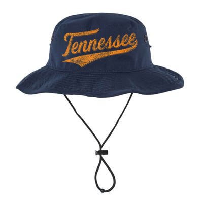 Tennessee Baseball Sports Script Cursive Flag Swoosh Retro Bucket Hat