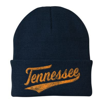 Tennessee Baseball Sports Script Cursive Flag Swoosh Retro Beanie