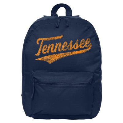 Tennessee Baseball Sports Script Cursive Flag Swoosh Retro 16 in Basic Backpack