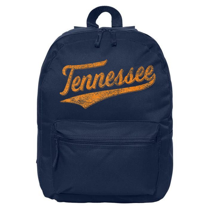 Tennessee Baseball Sports Script Cursive Flag Swoosh Retro 16 in Basic Backpack