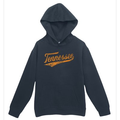 Tennessee Baseball Sports Script Cursive Flag Swoosh Retro Urban Pullover Hoodie