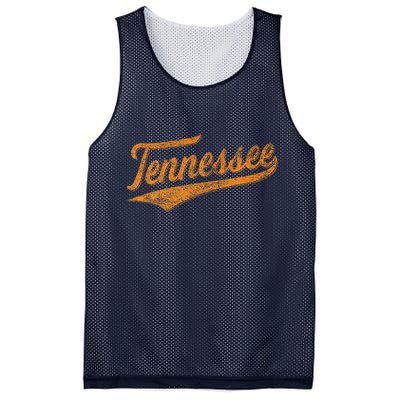 Tennessee Baseball Sports Script Cursive Flag Swoosh Retro Mesh Reversible Basketball Jersey Tank