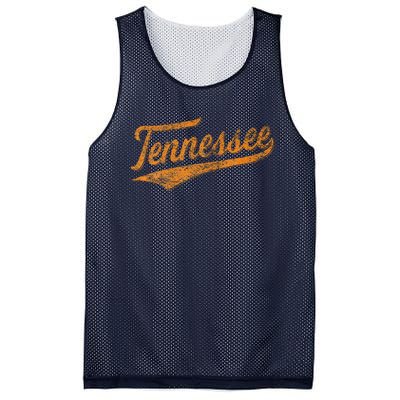 Tennessee Baseball Sports Script Cursive Flag Swoosh Retro Mesh Reversible Basketball Jersey Tank