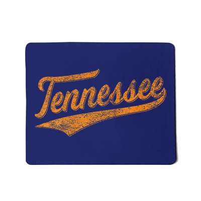 Tennessee Baseball Sports Script Cursive Flag Swoosh Retro Mousepad