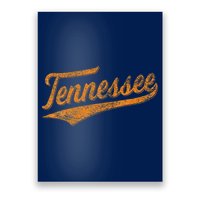 Tennessee Baseball Sports Script Cursive Flag Swoosh Retro Poster