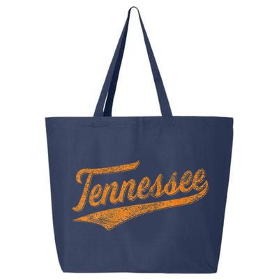 Tennessee Baseball Sports Script Cursive Flag Swoosh Retro 25L Jumbo Tote