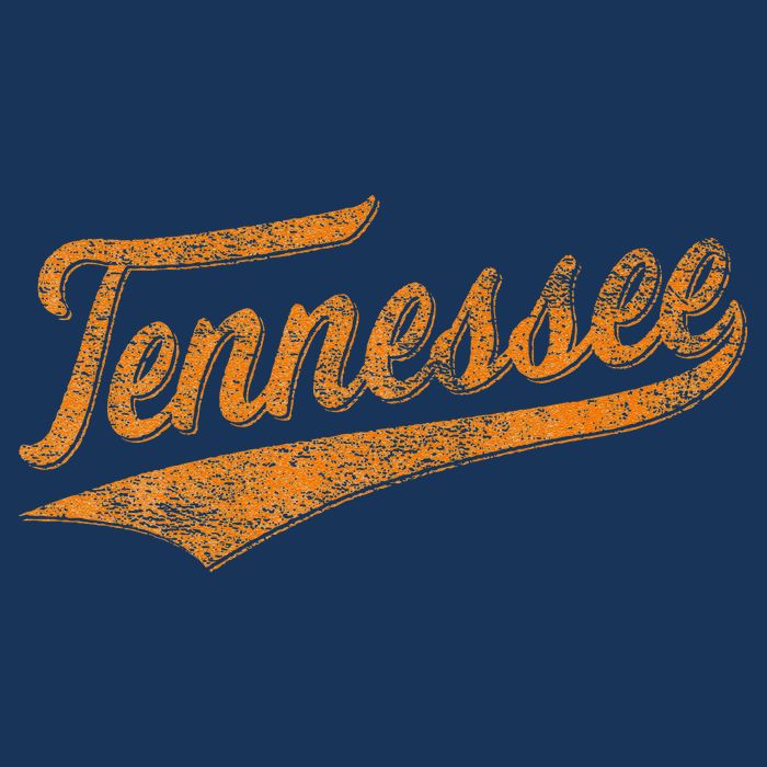 Tennessee Baseball Sports Script Cursive Flag Swoosh Retro 25L Jumbo Tote