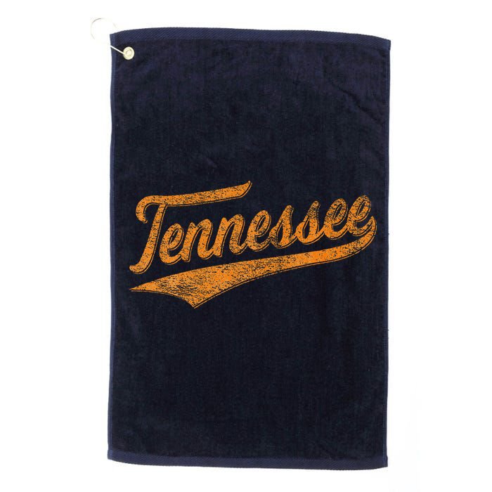 Tennessee Baseball Sports Script Cursive Flag Swoosh Retro Golf Towel