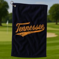 Tennessee Baseball Sports Script Cursive Flag Swoosh Retro Golf Towel