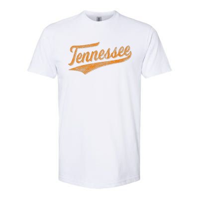 Tennessee Baseball Sports Script Cursive Flag Swoosh Retro Softstyle CVC T-Shirt