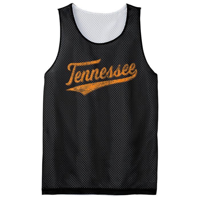 Tennessee Baseball Sports Script Cursive Flag Swoosh Retro Mesh Reversible Basketball Jersey Tank