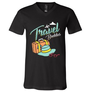 Travel Buddies Summer Getaway Vacation Traveling Traveler V-Neck T-Shirt