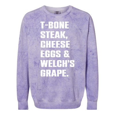 T Bone Steak Cheese Eggs And Welchs Grape Colorblast Crewneck Sweatshirt