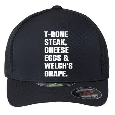 T Bone Steak Cheese Eggs And Welchs Grape Flexfit Unipanel Trucker Cap