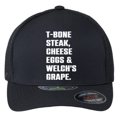 T Bone Steak Cheese Eggs And Welchs Grape Flexfit Unipanel Trucker Cap