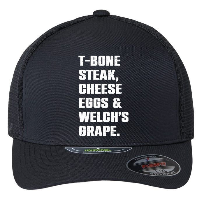 T Bone Steak Cheese Eggs And Welchs Grape Flexfit Unipanel Trucker Cap