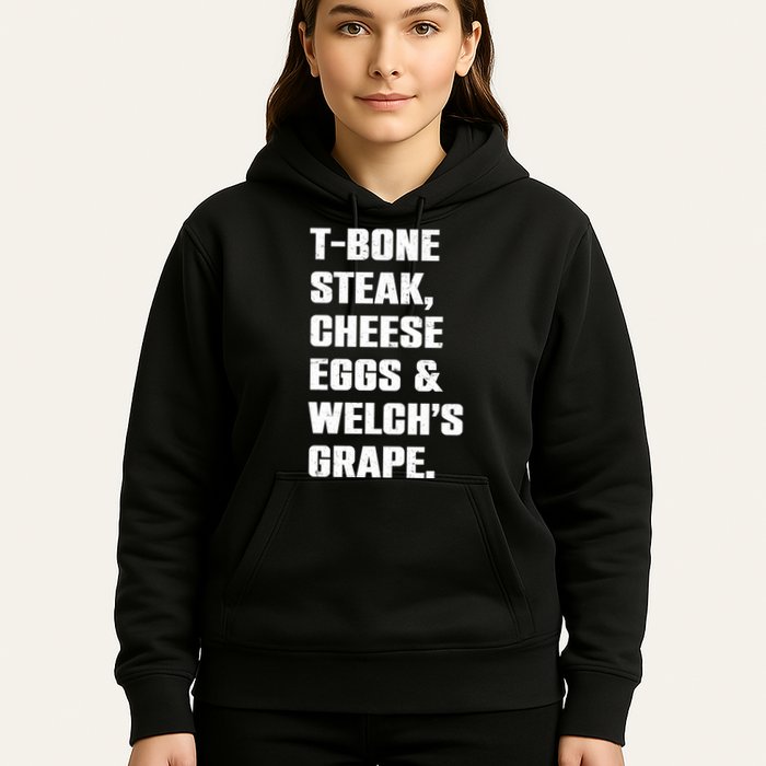 T Bone Steak Cheese Eggs And Welchs Grape Hoodie