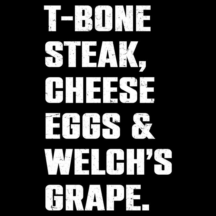 T Bone Steak Cheese Eggs And Welchs Grape Button