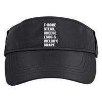 T Bone Steak Cheese Eggs And Welchs Grape Adult Drive Performance Visor