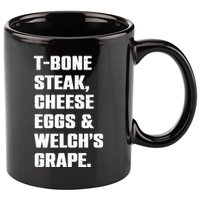 T Bone Steak Cheese Eggs And Welchs Grape 11oz C Handle Ceramic Mug