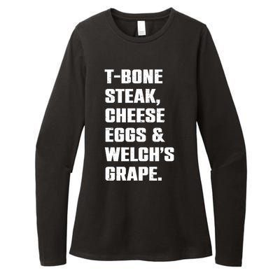 T Bone Steak Cheese Eggs And Welchs Grape Womens CVC Long Sleeve Shirt