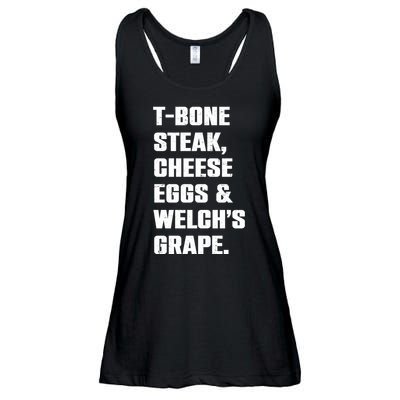 T Bone Steak Cheese Eggs And Welchs Grape Ladies Essential Flowy Tank