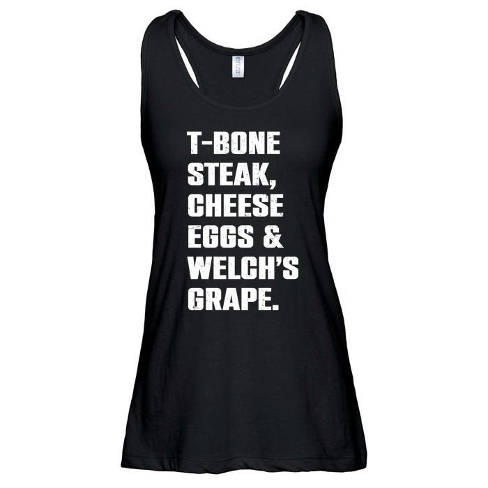 T Bone Steak Cheese Eggs And Welchs Grape Ladies Essential Flowy Tank