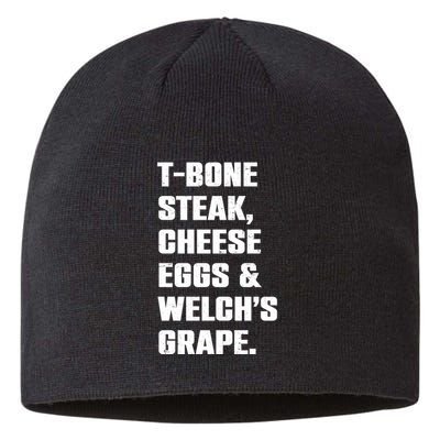T Bone Steak Cheese Eggs And Welchs Grape Sustainable Beanie