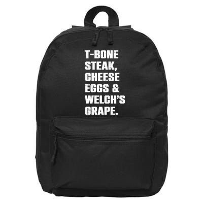 T Bone Steak Cheese Eggs And Welchs Grape 16 in Basic Backpack