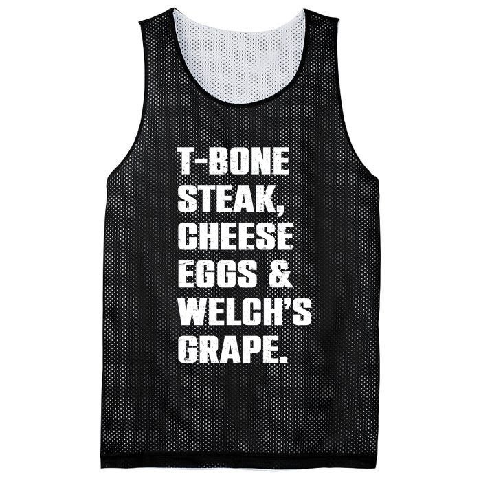 T Bone Steak Cheese Eggs And Welchs Grape Mesh Reversible Basketball Jersey Tank