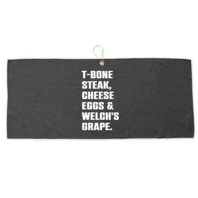 T Bone Steak Cheese Eggs And Welchs Grape Large Microfiber Waffle Golf Towel